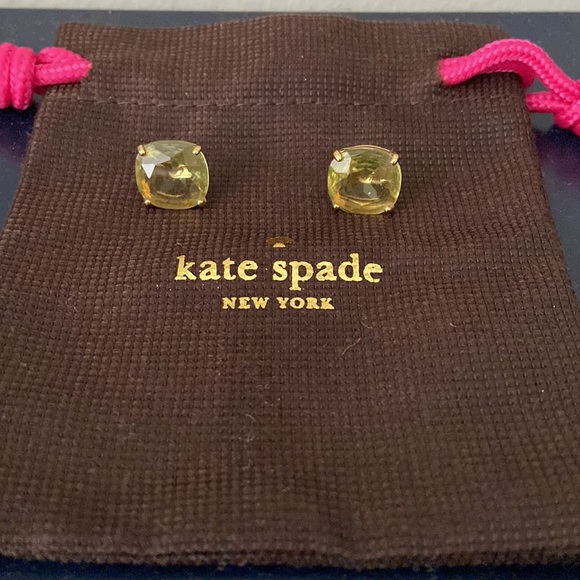 Kate Spade Turquoise Green Small Square Studs - Picture 2 of 3
